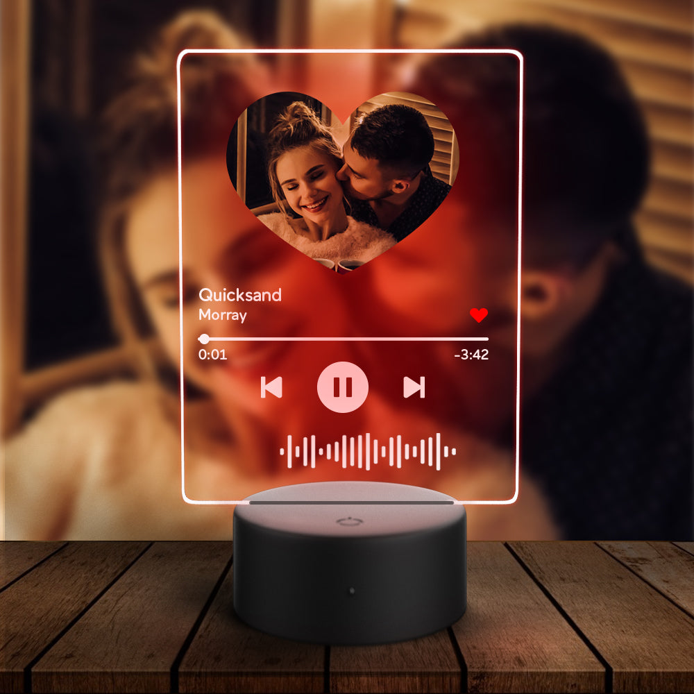 Music Heart Acrylic QR Lamp