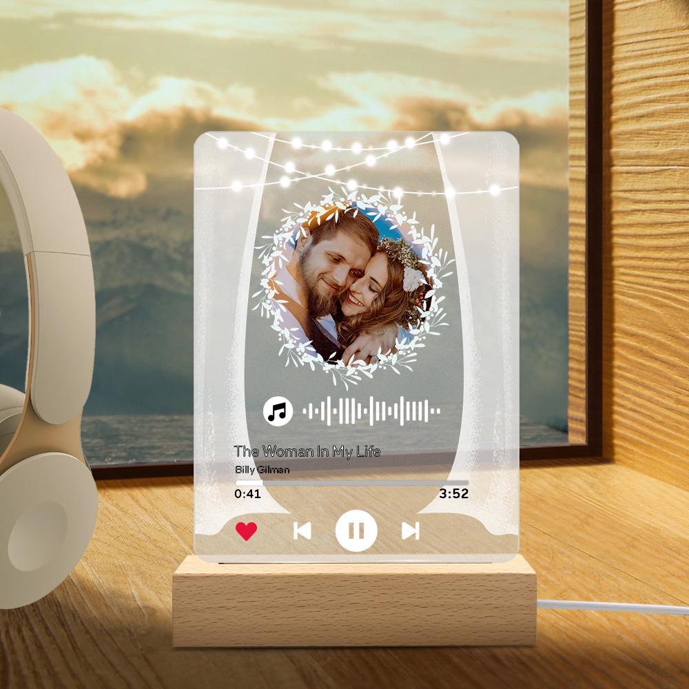 Marry Me Music Plaque Acrylic QR Lamp