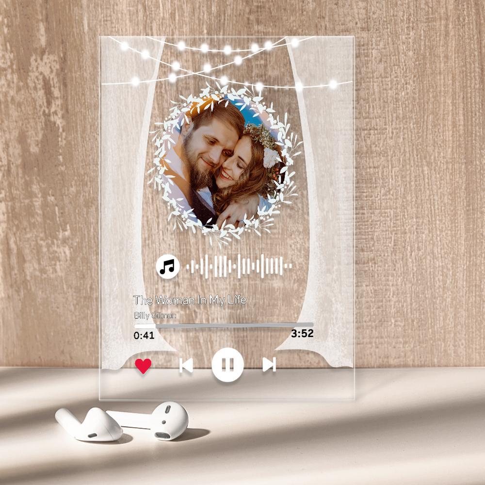 Marry Me Music Plaque Acrylic QR Lamp