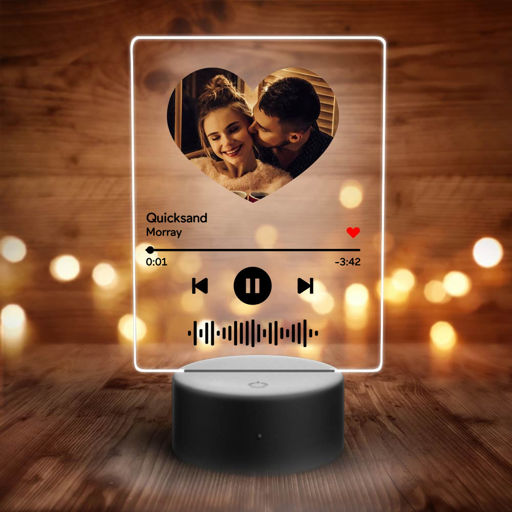 Music Heart Acrylic QR Lamp