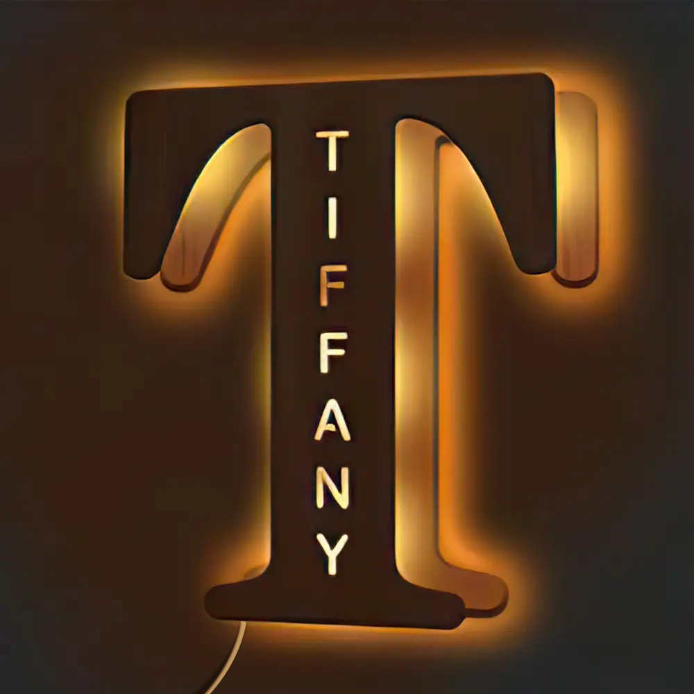 Alphabet Wooden Frame Lamp