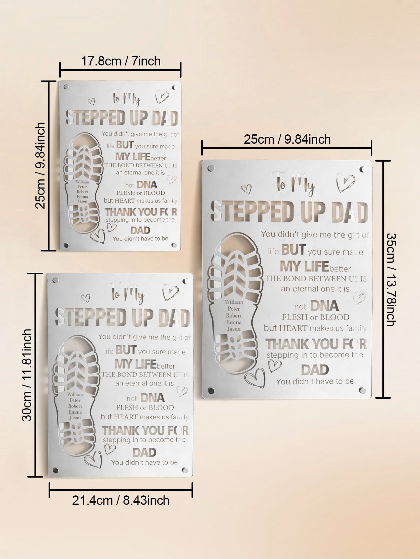 Dad Footprint Mirror Light