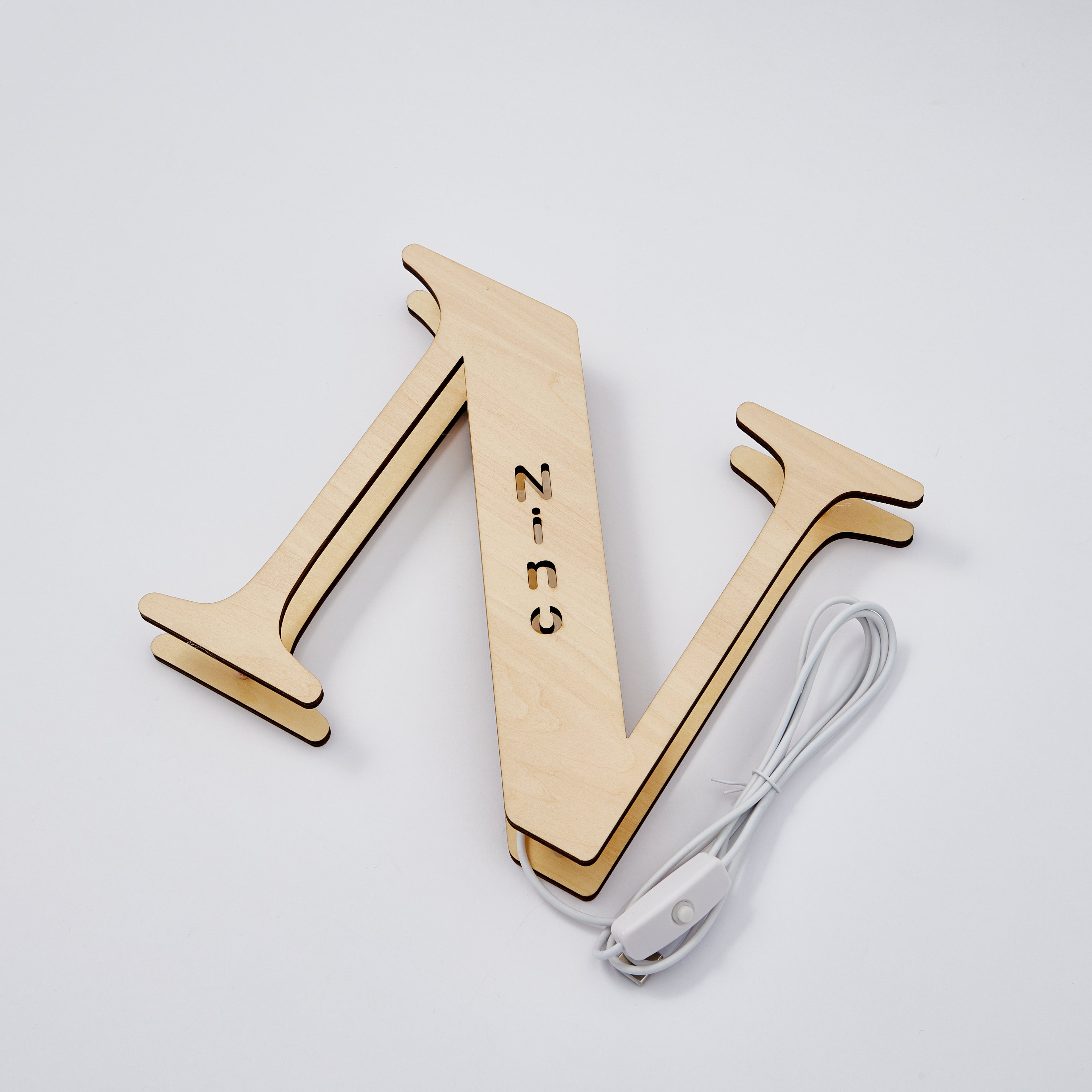 Alphabet Wooden Frame Lamp