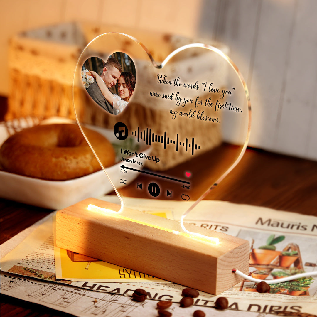 Heart Code Acrylic QR Lamp