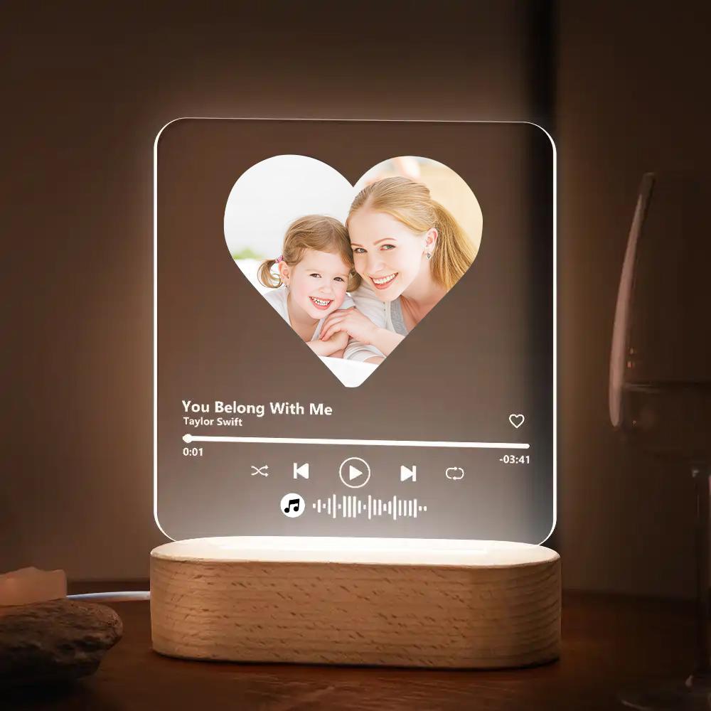 Music Code Heart Acrylic QR Lamp