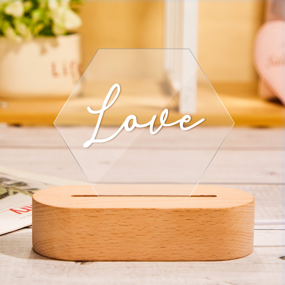 Hexagonal Acrylic Night Light