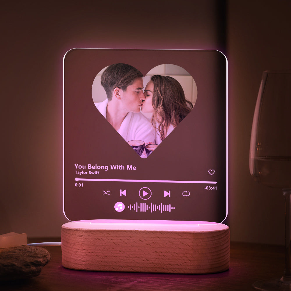Music Code Heart Acrylic QR Lamp