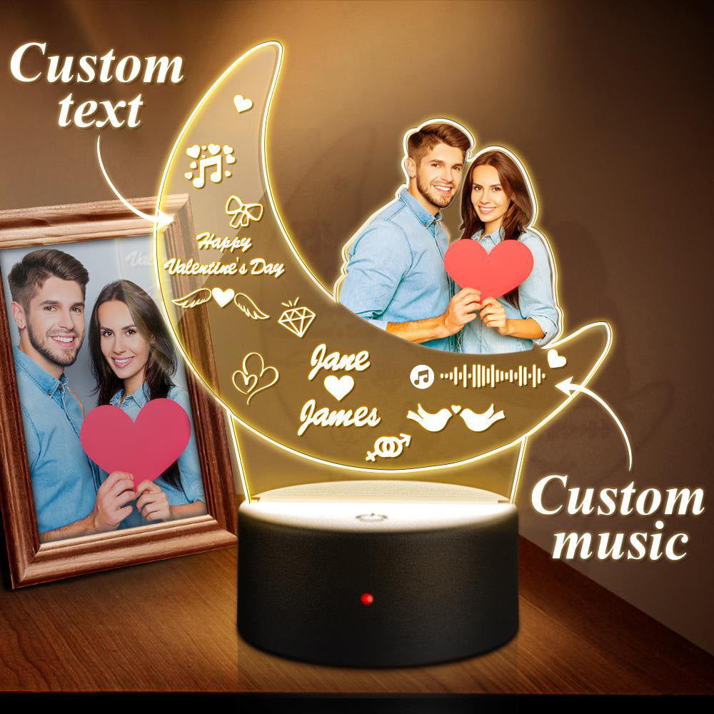Glass Plaque Moon Night Light