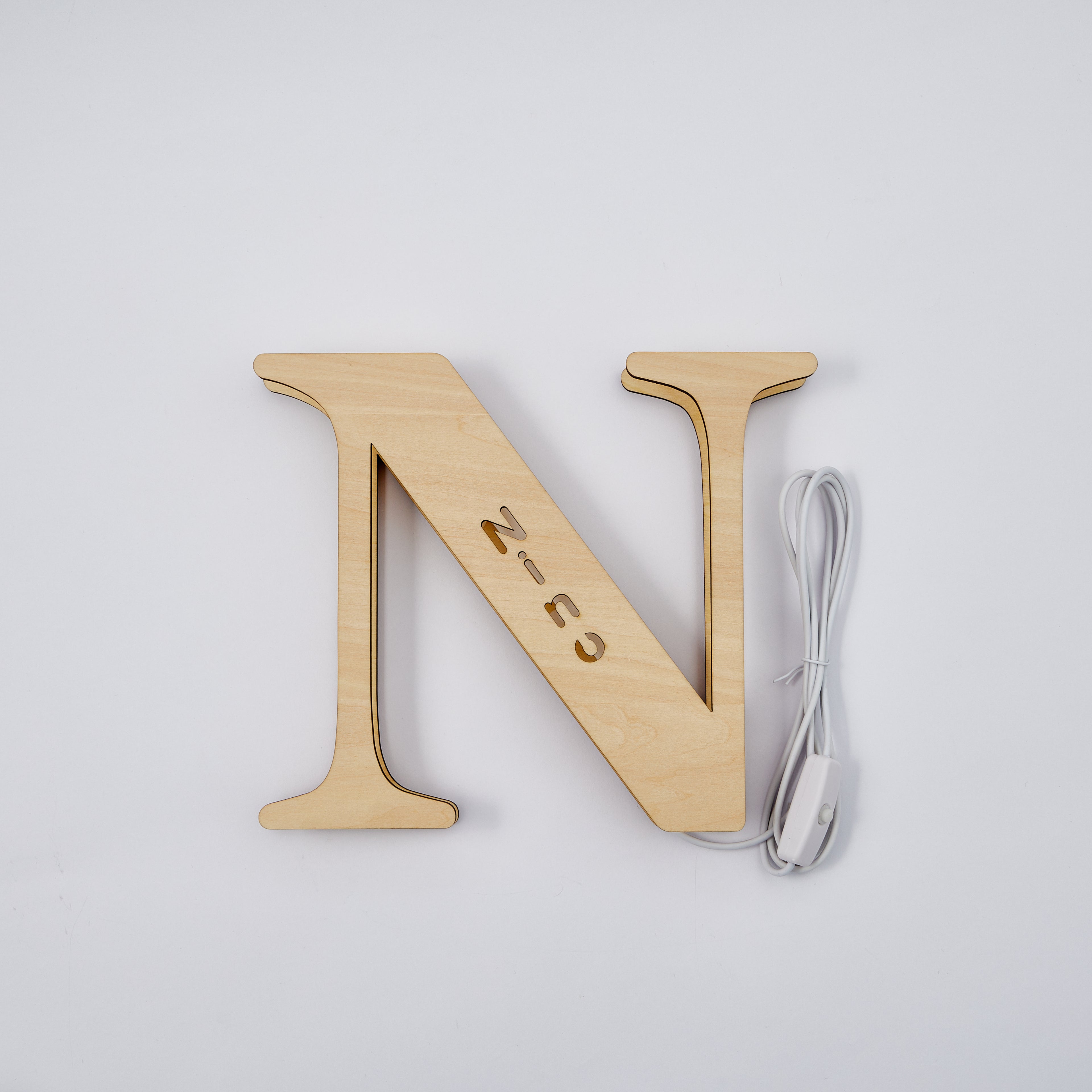 Alphabet Wooden Frame Lamp
