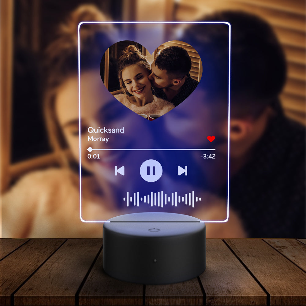 Music Heart Acrylic QR Lamp