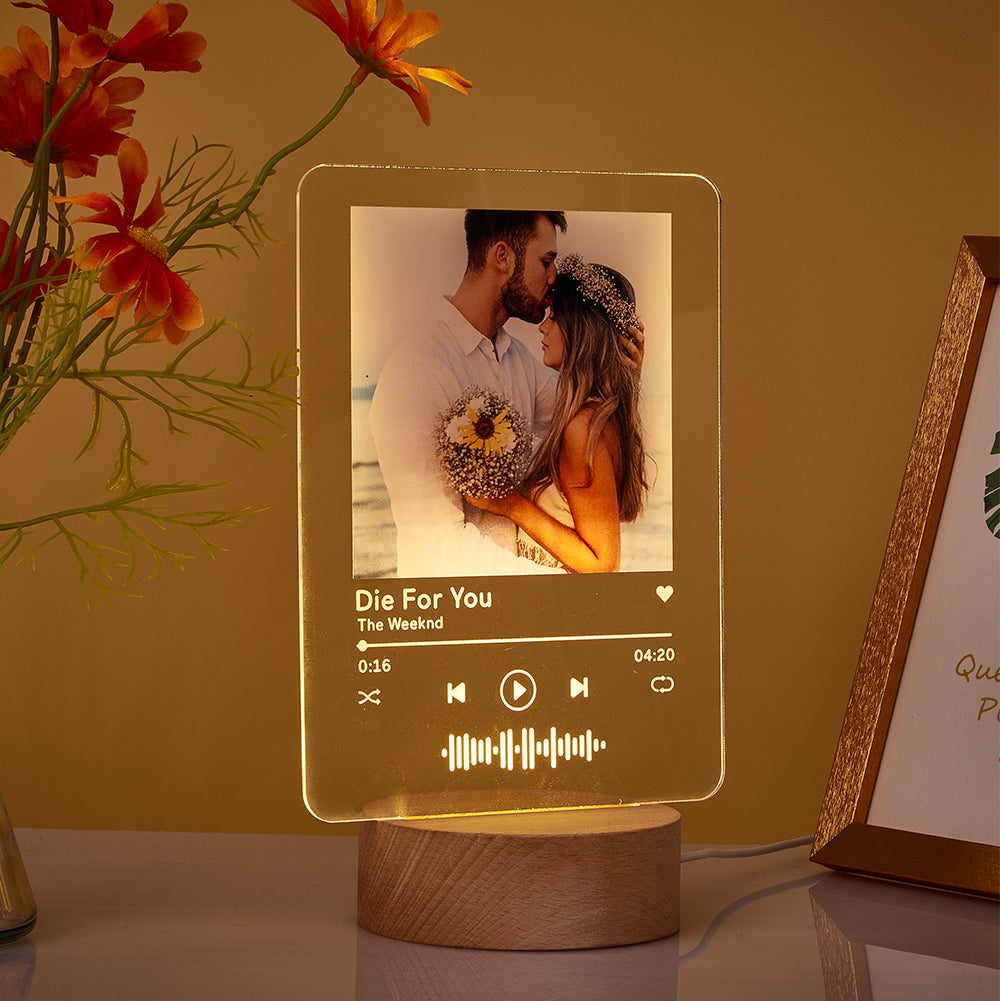 Music Code Wooden Frame Lamp