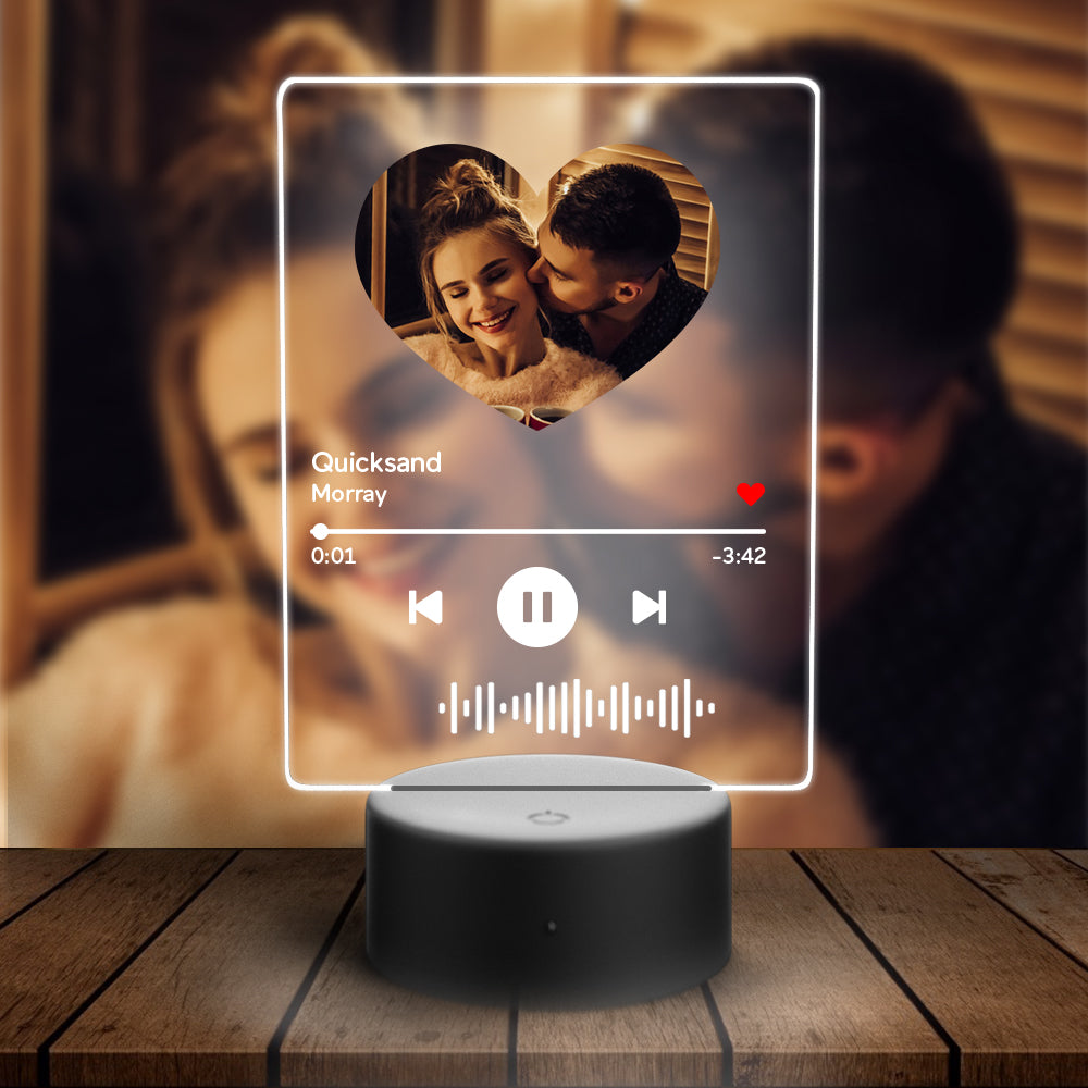 Music Heart Acrylic QR Lamp