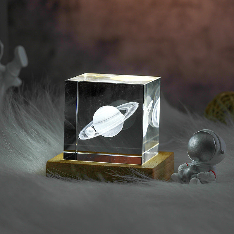 3D Moon Crystal Cube Night Light
