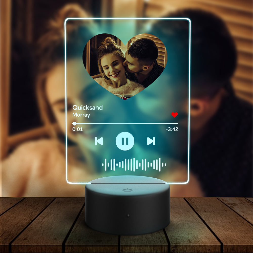 Music Heart Acrylic QR Lamp