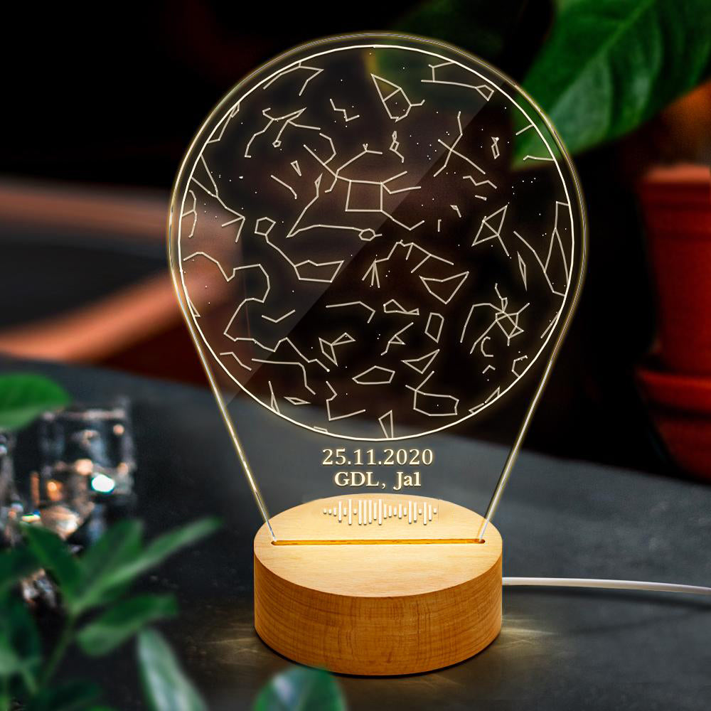 Constellation Map Acrylic QR Lamp