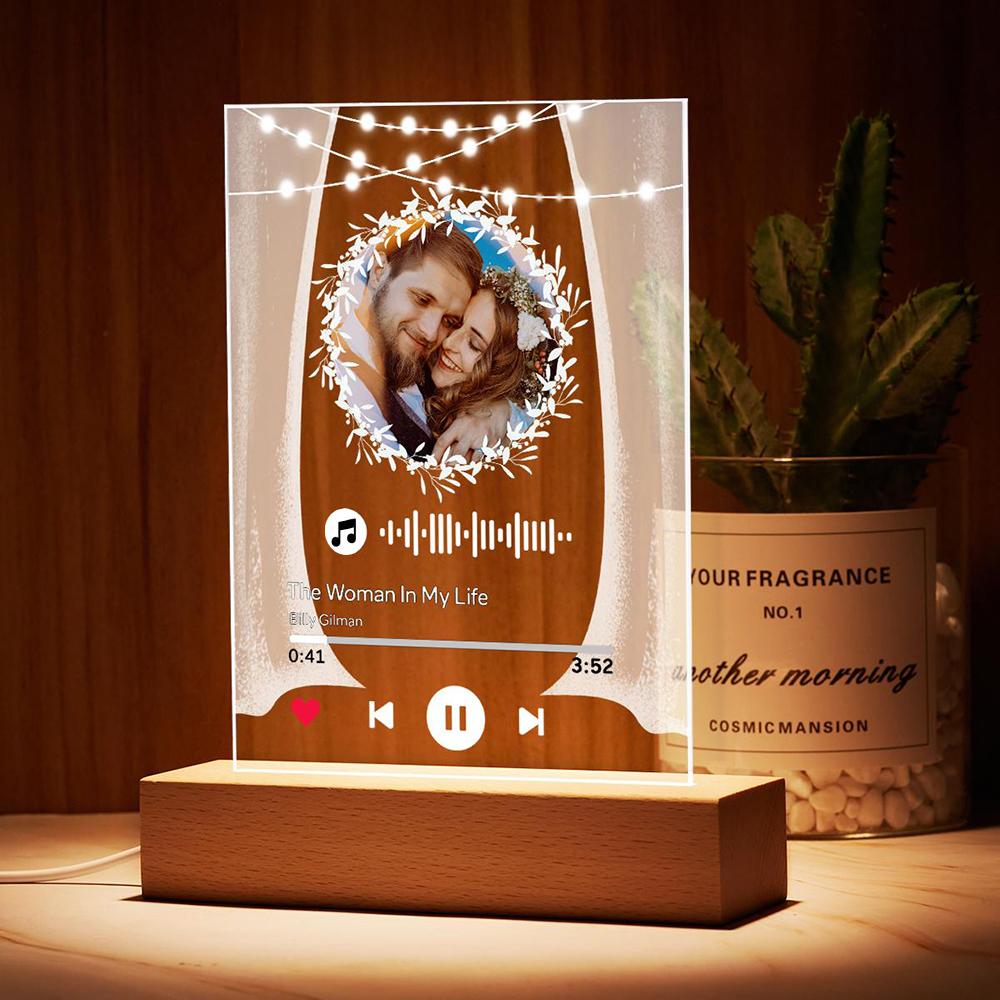 Marry Me Music Plaque Acrylic QR Lamp
