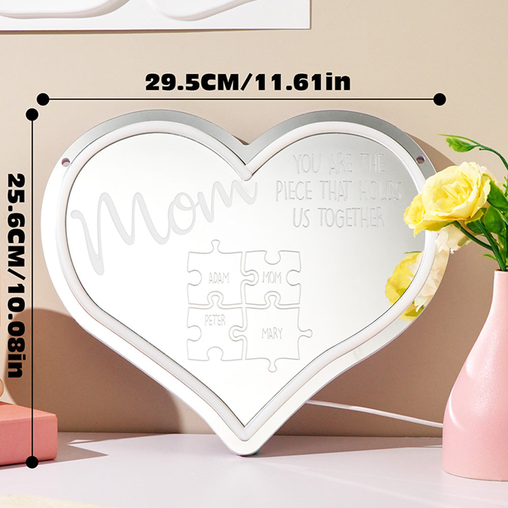 Mom Neon Puzzle Mirror Light