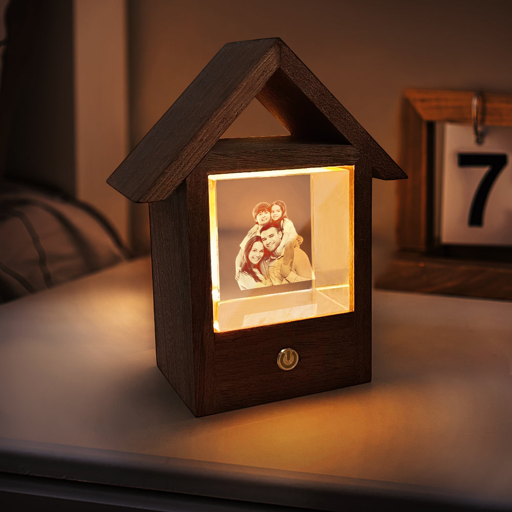 3D Crystal Photo Wooden Frame Lamp