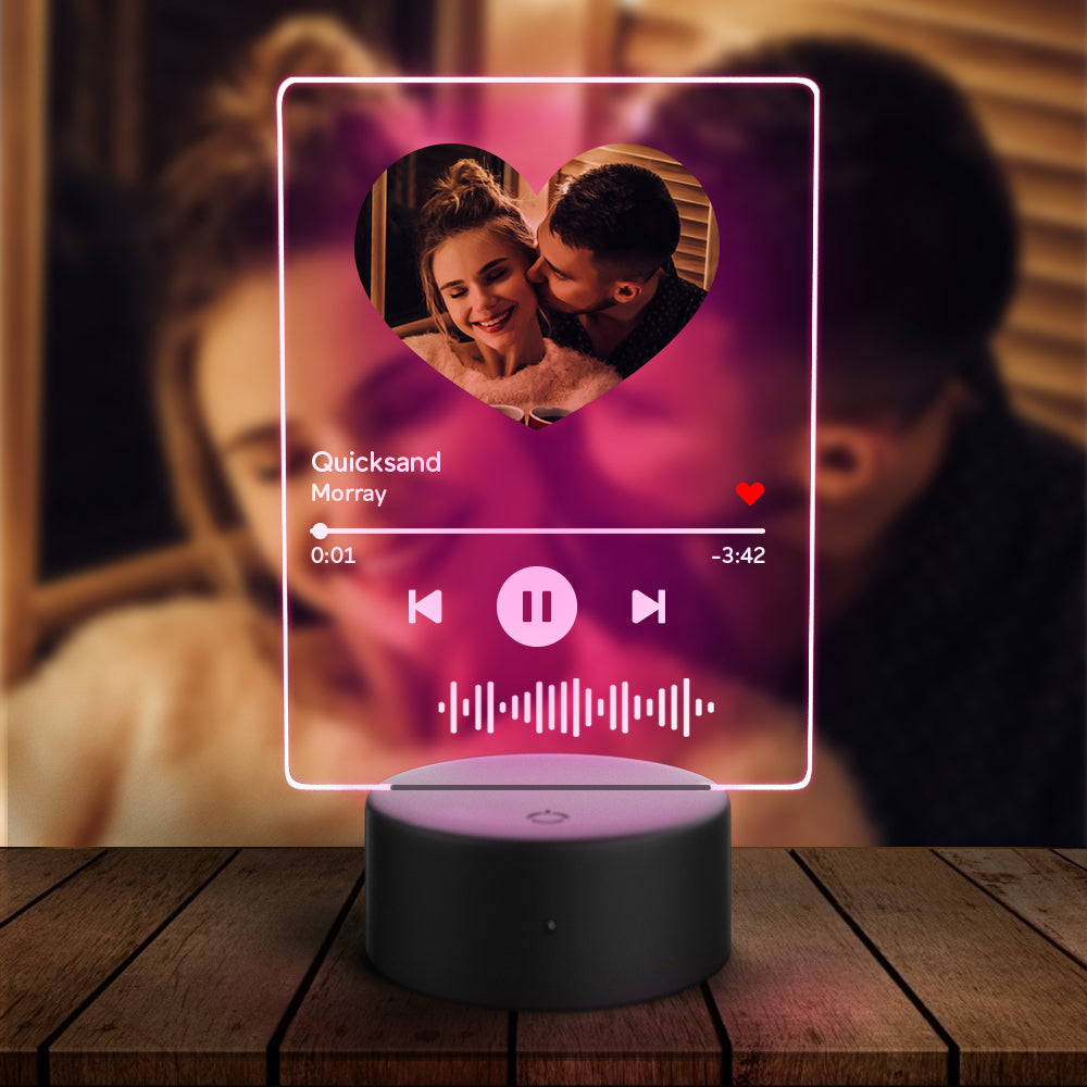 Music Heart Acrylic QR Lamp