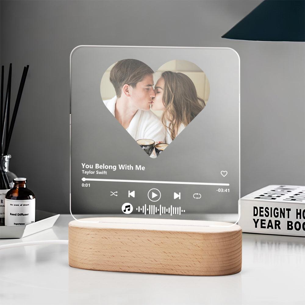 Music Code Heart Acrylic QR Lamp