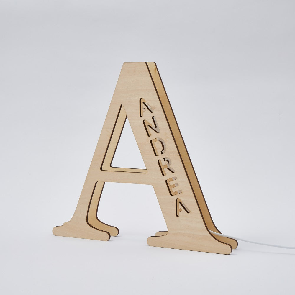 Wooden Letter Wooden Frame Lamp