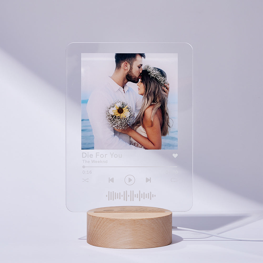 Music Code Wooden Frame Lamp