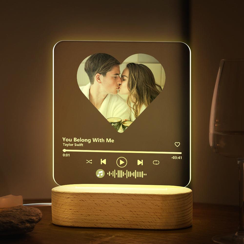 Music Code Heart Acrylic QR Lamp