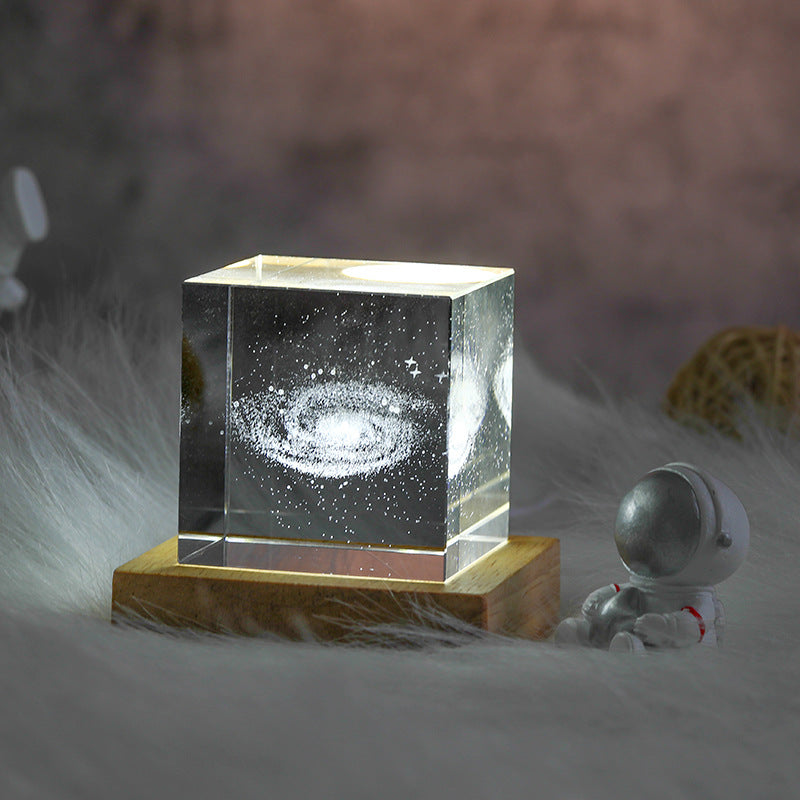 3D Moon Crystal Cube Night Light