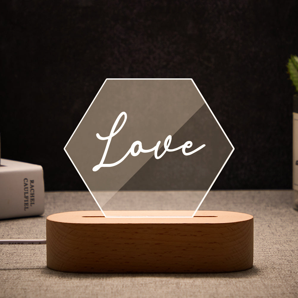 Hexagonal Acrylic Night Light