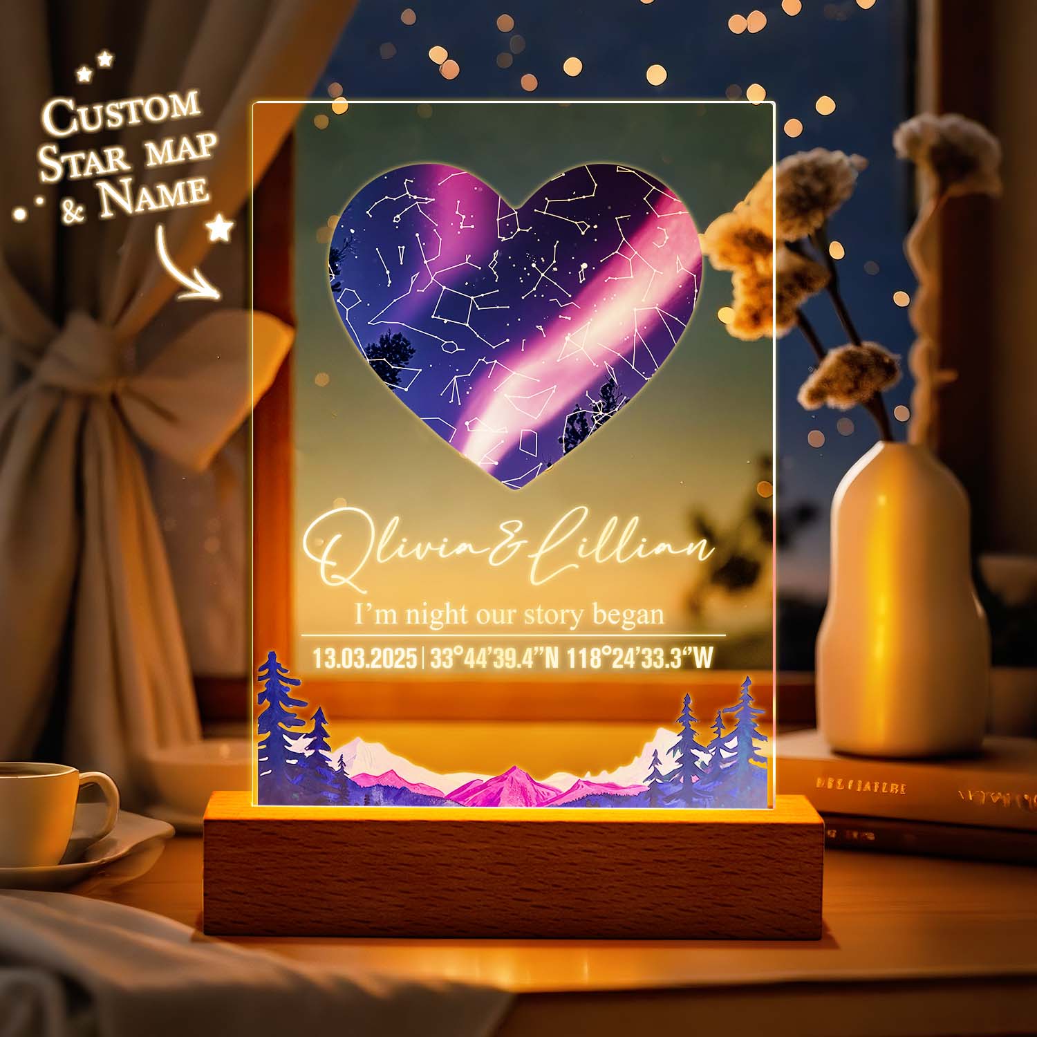 Star Map Acrylic QR Lamp