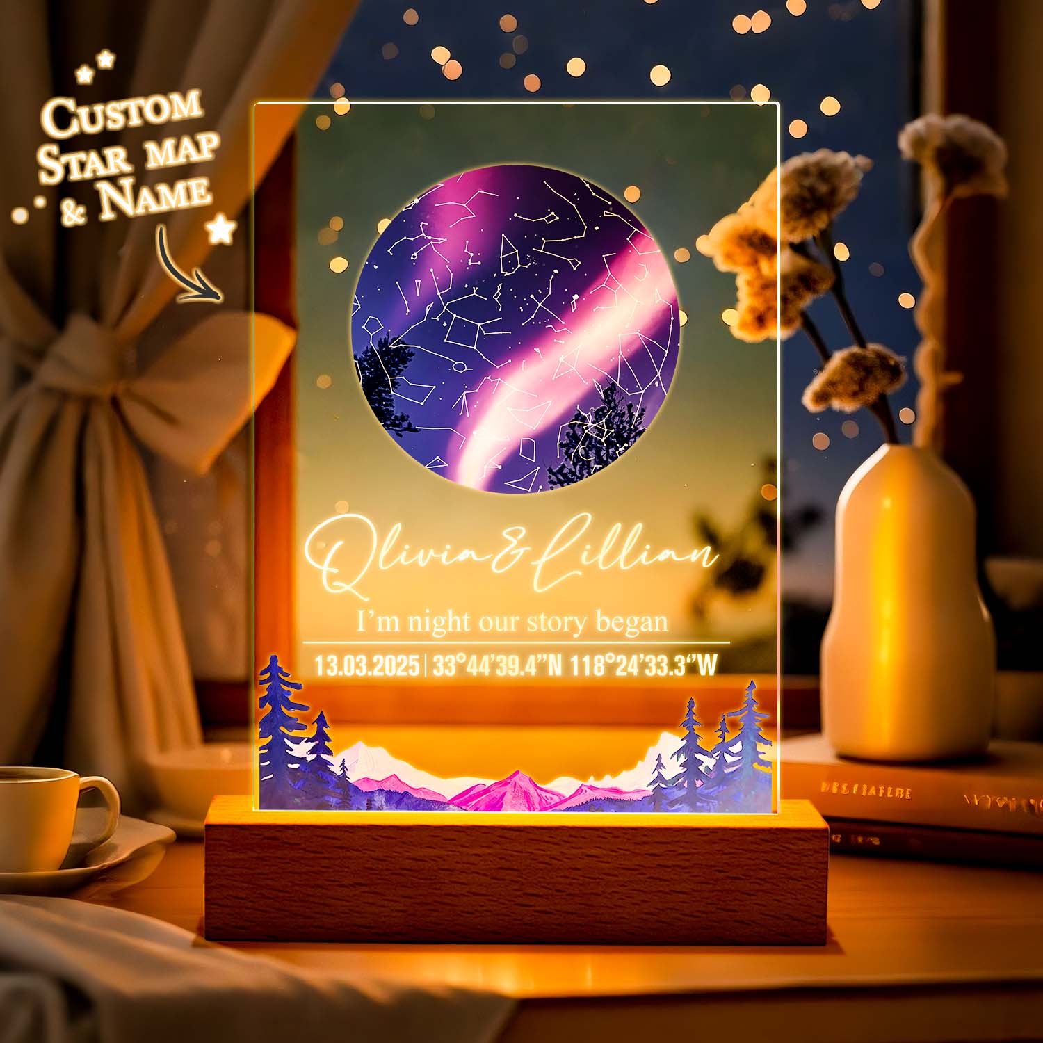 Star Map Acrylic QR Lamp