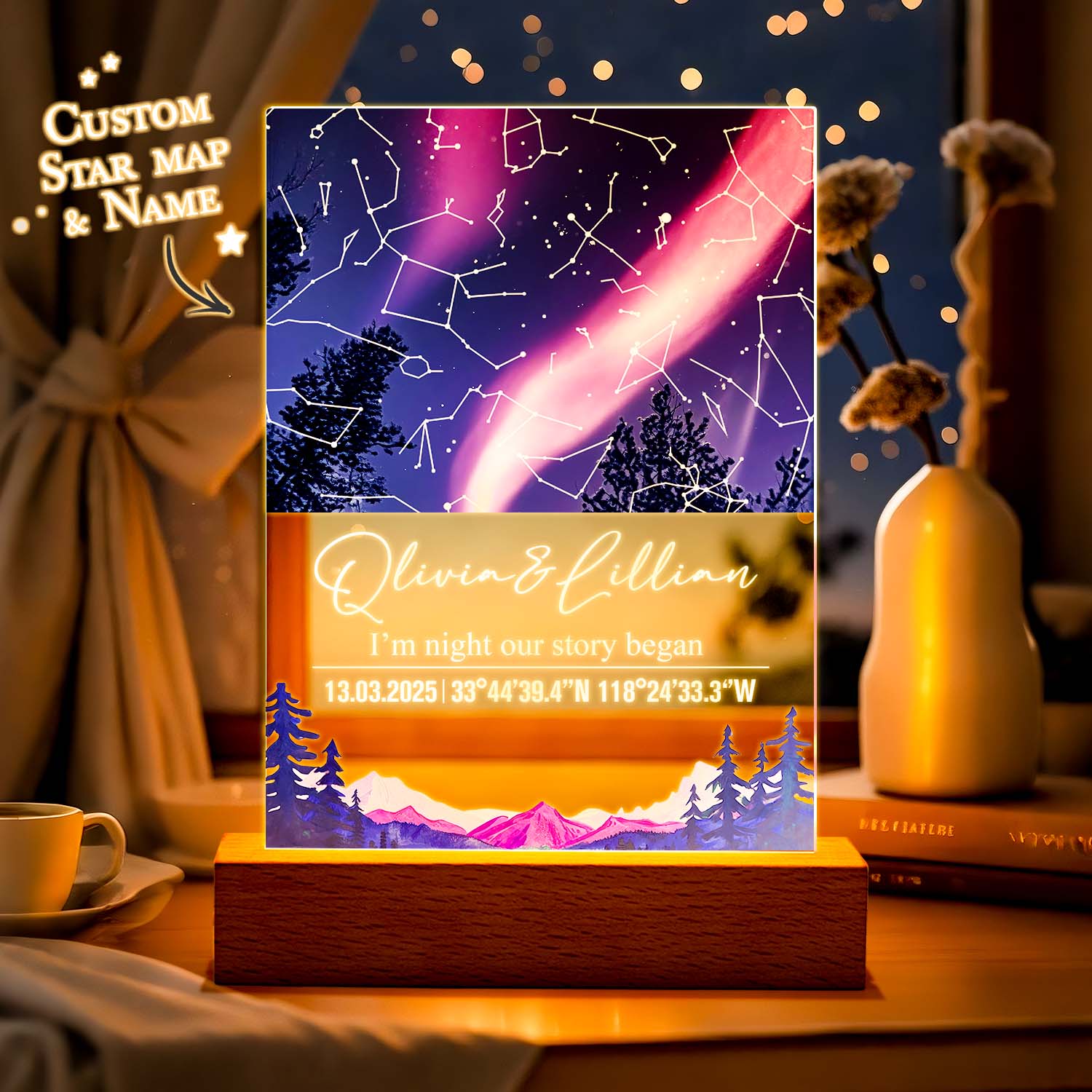 Star Map Acrylic QR Lamp
