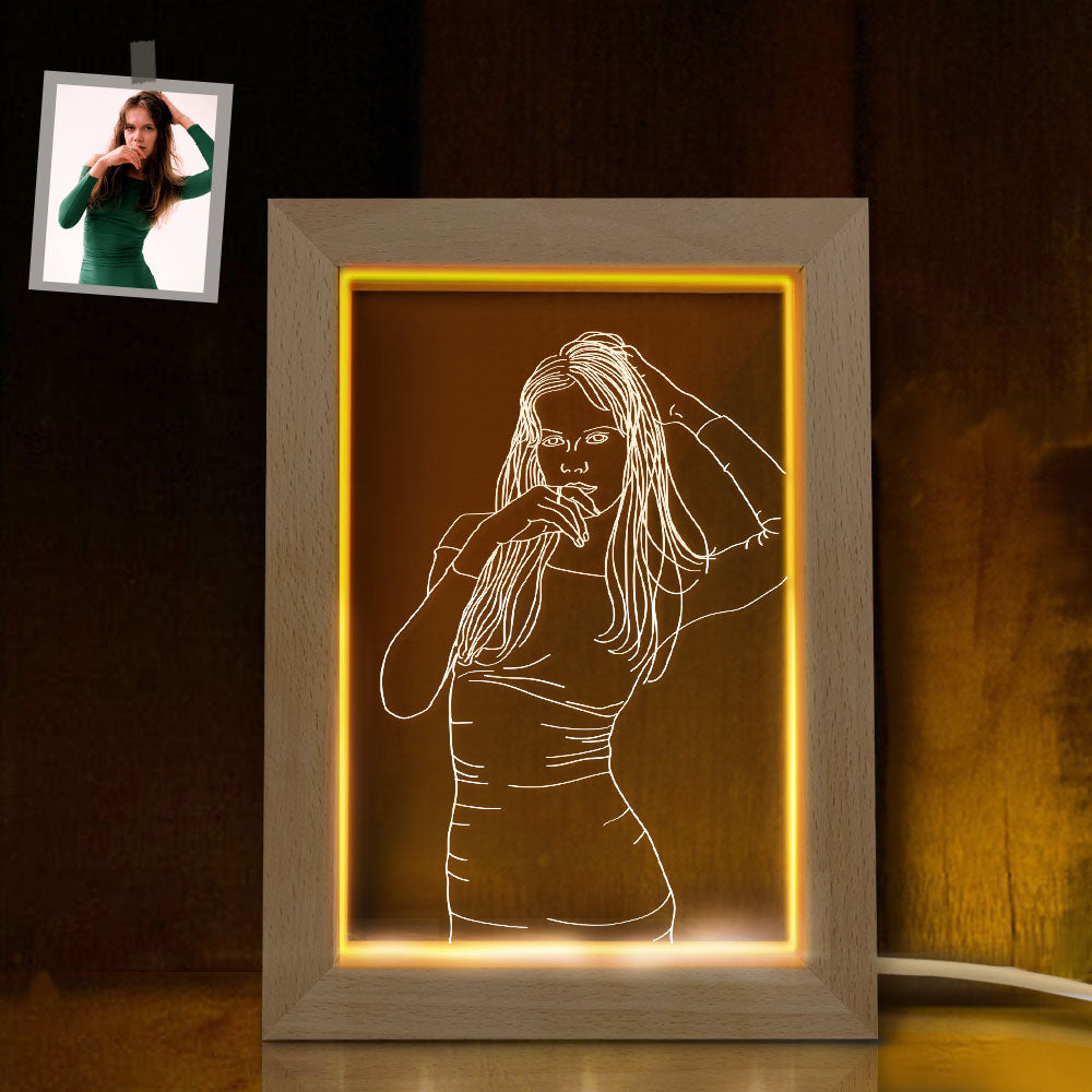 3D Photo Wooden Frame Lamp