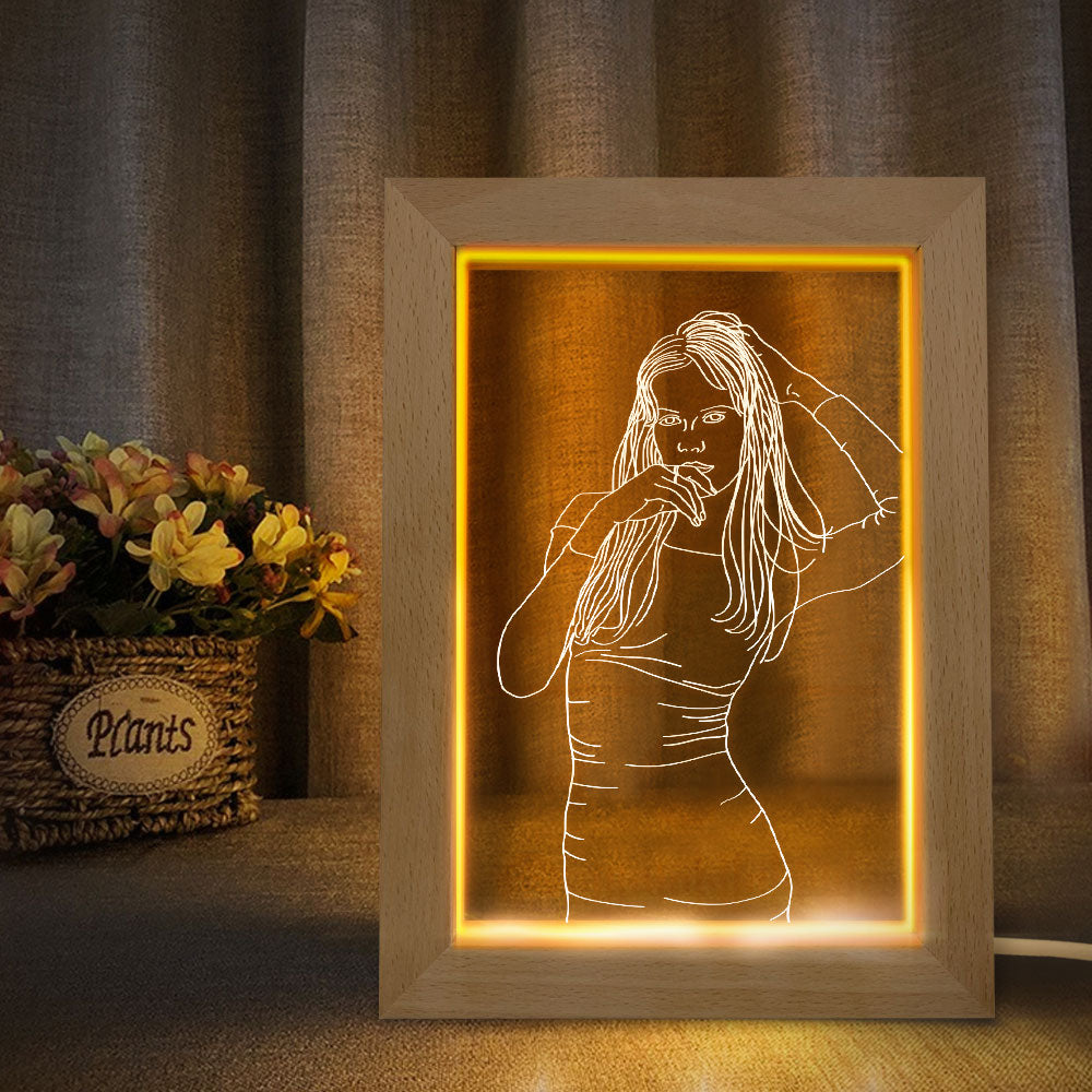 3D Photo Wooden Frame Lamp