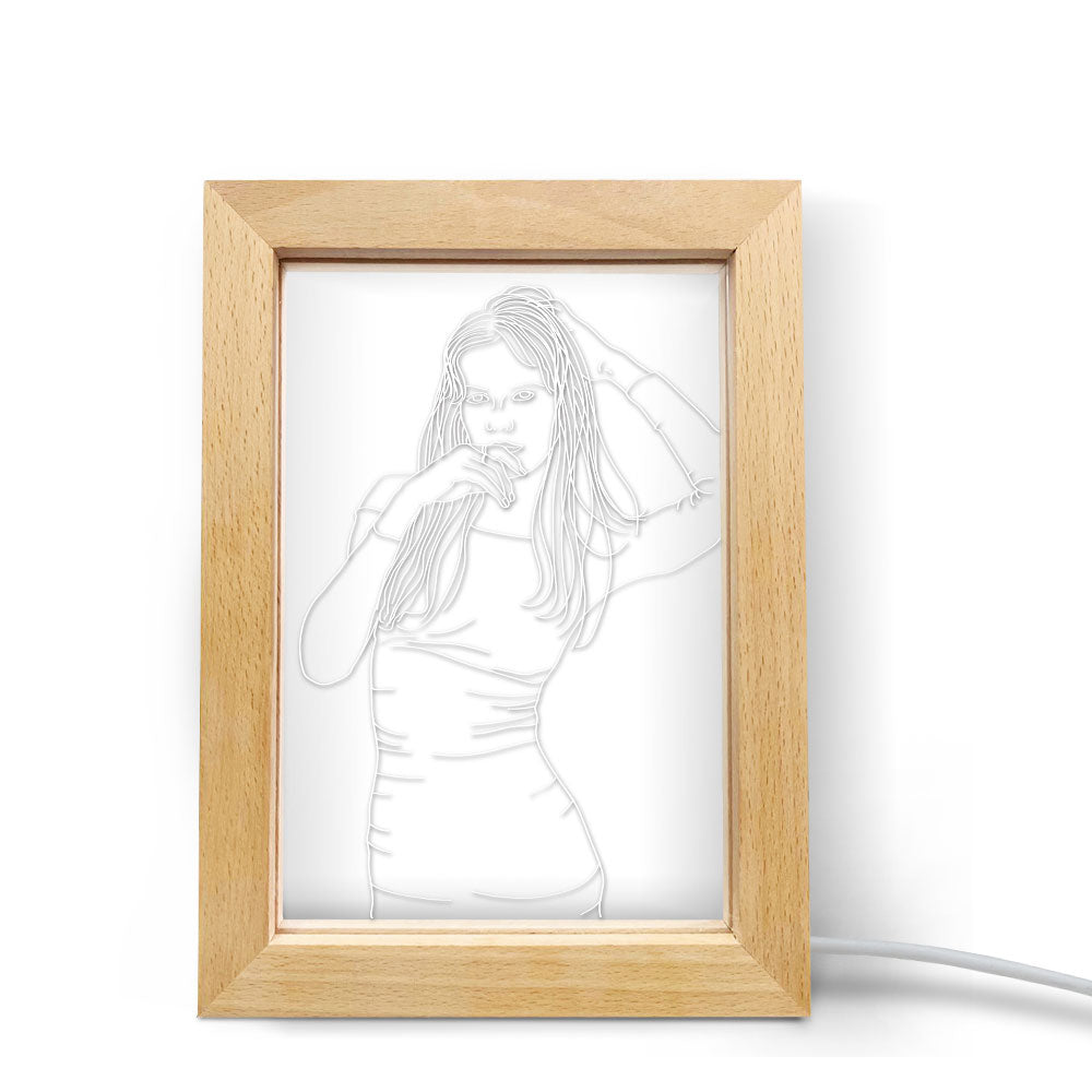 3D Photo Wooden Frame Lamp