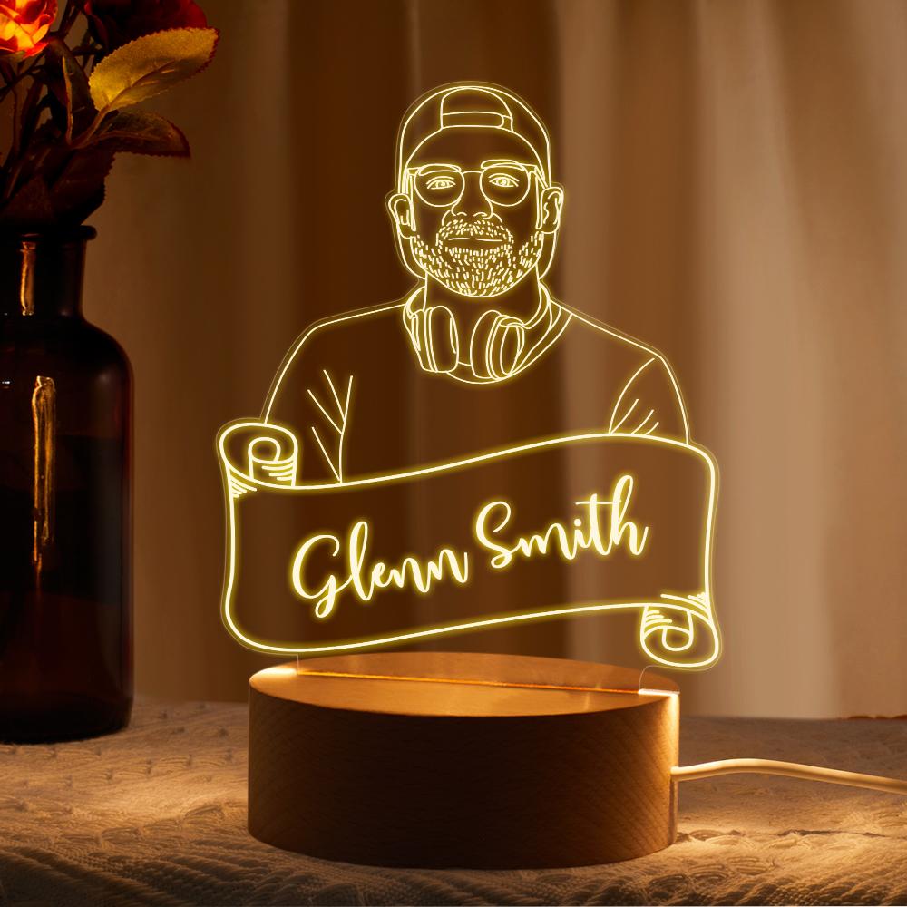 3D Portrait Photo LED Night Light
