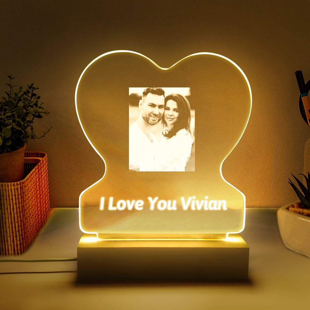 Heart Glass LED Night Light
