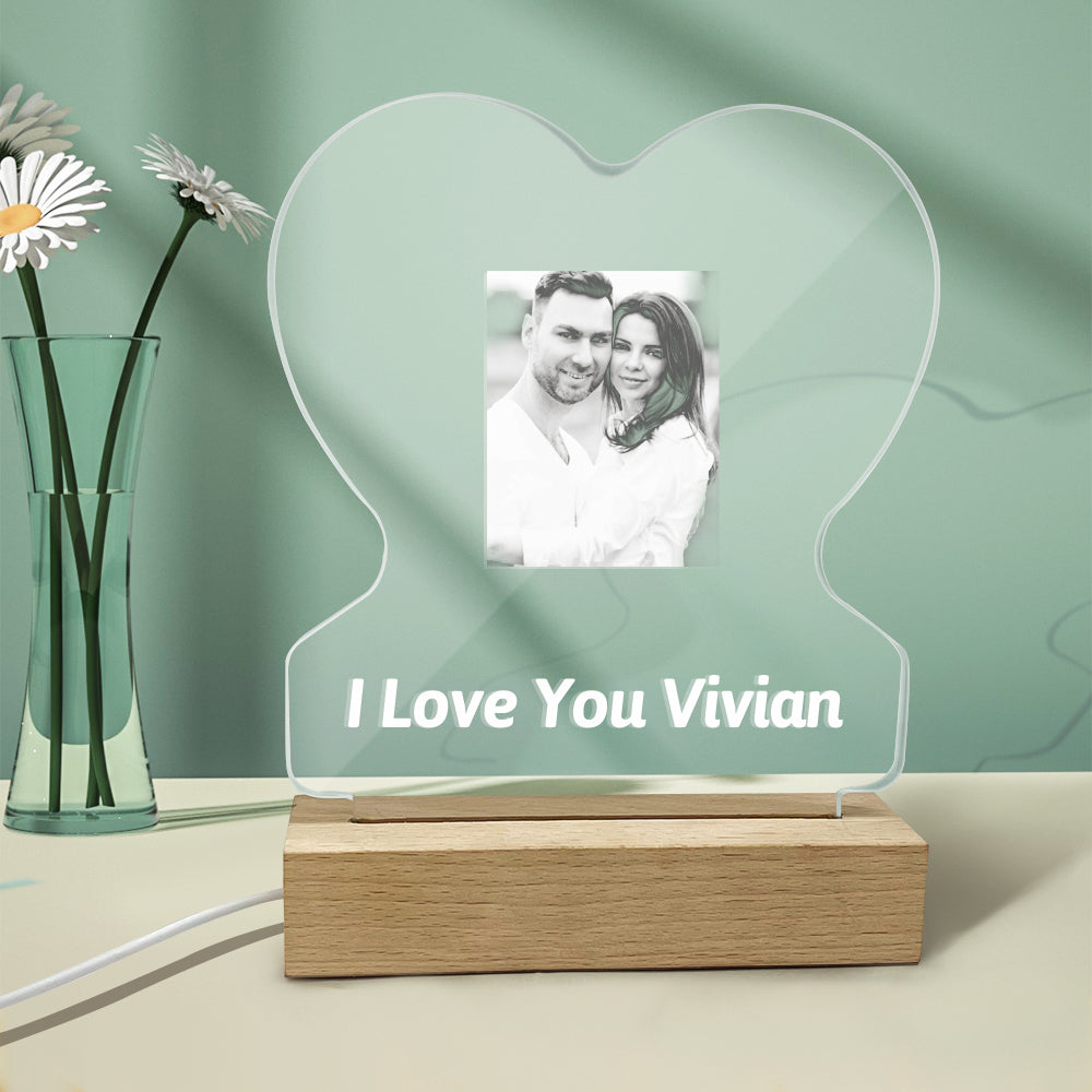 Heart Glass LED Night Light