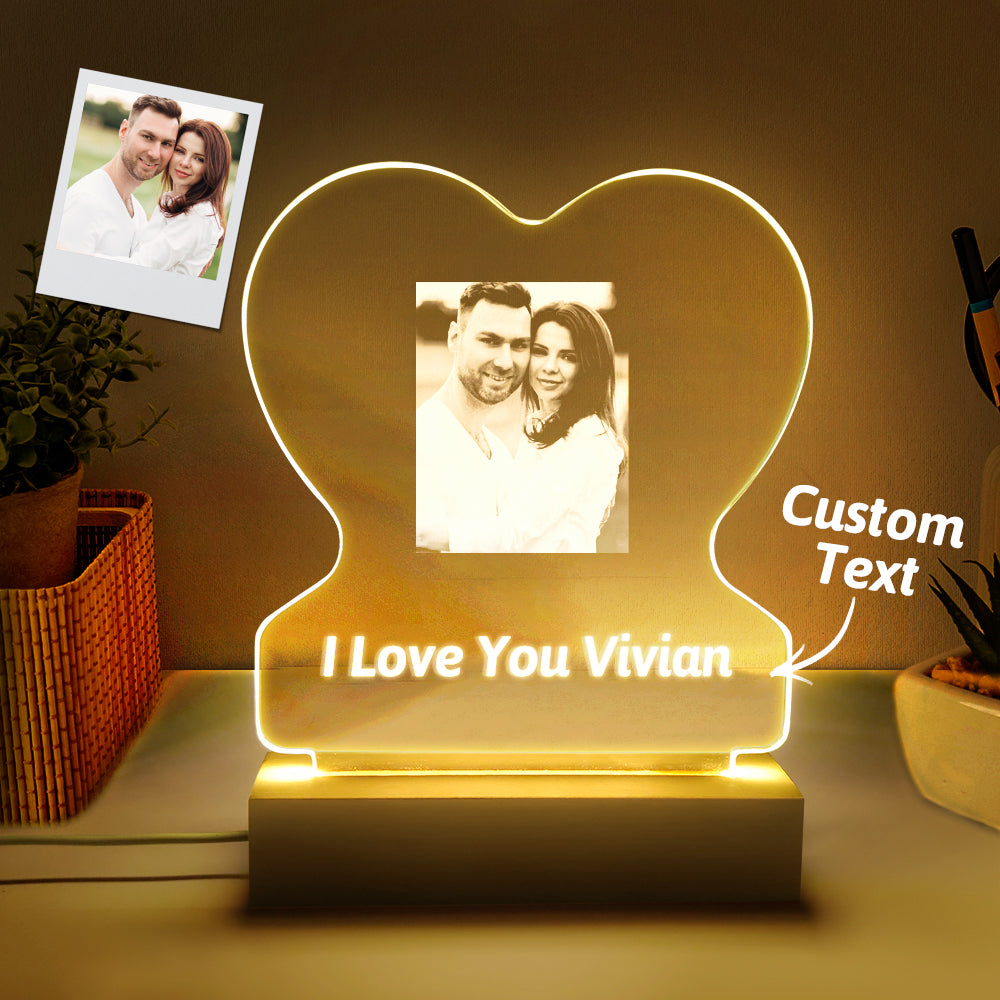 Heart Glass LED Night Light