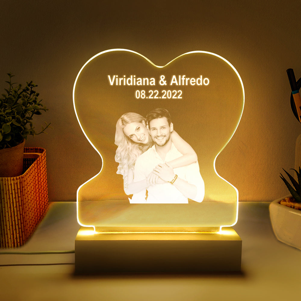 Heart Glass Acrylic Night Light