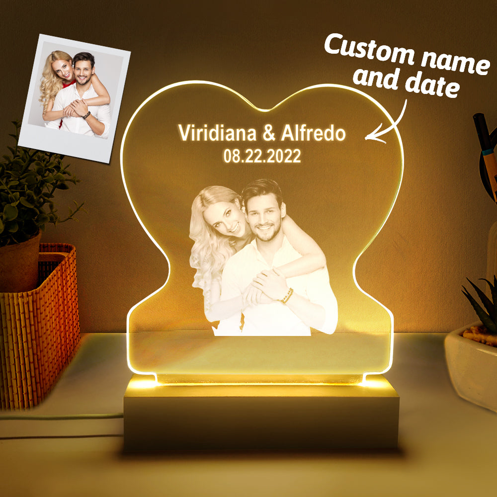 Heart Glass Acrylic Night Light