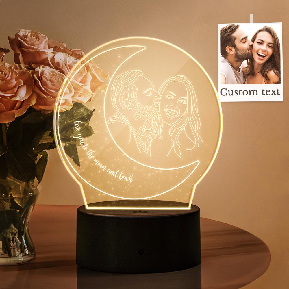 3D Photo Moon Star and Moon Lamp