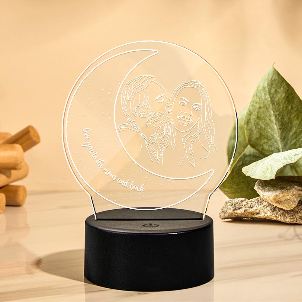 3D Photo Moon Star and Moon Lamp