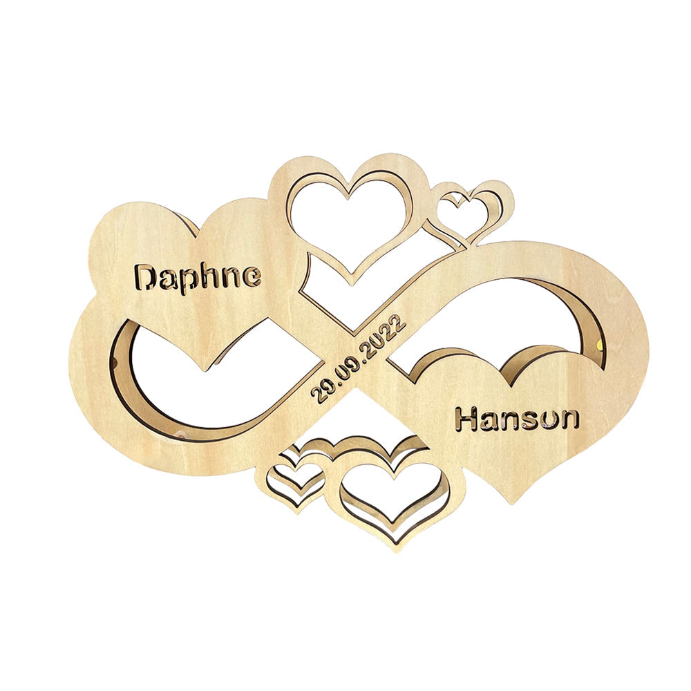 Infinity Heart Wooden Frame Lamp