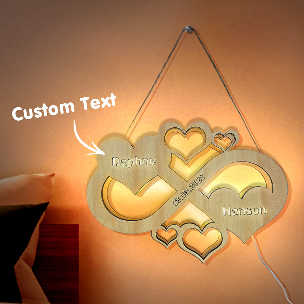 Infinity Heart Wooden Frame Lamp
