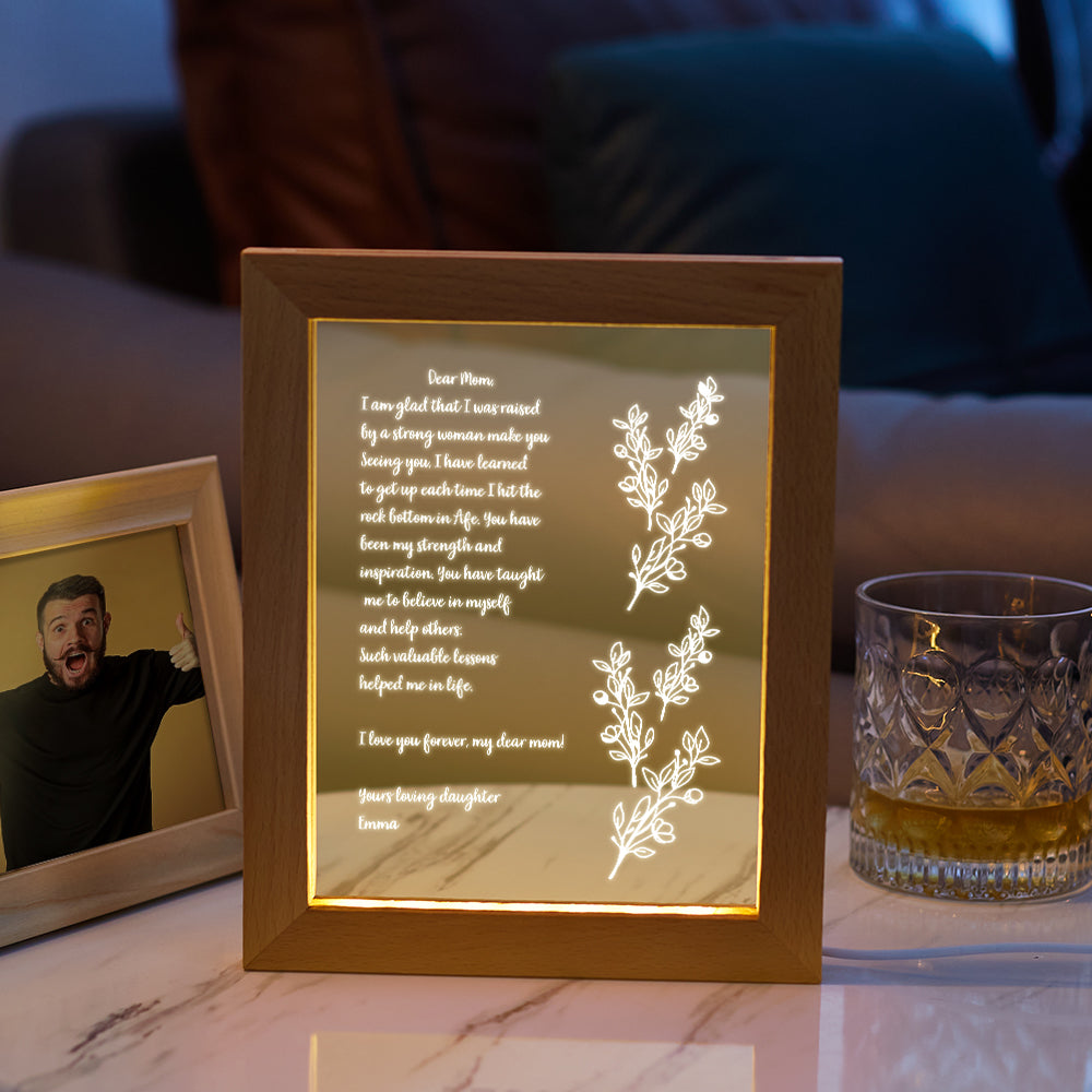 Handwritten Letter Wooden Frame Lamp
