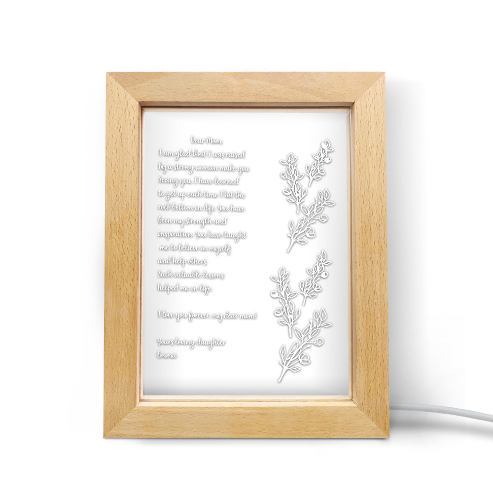 Handwritten Letter Wooden Frame Lamp