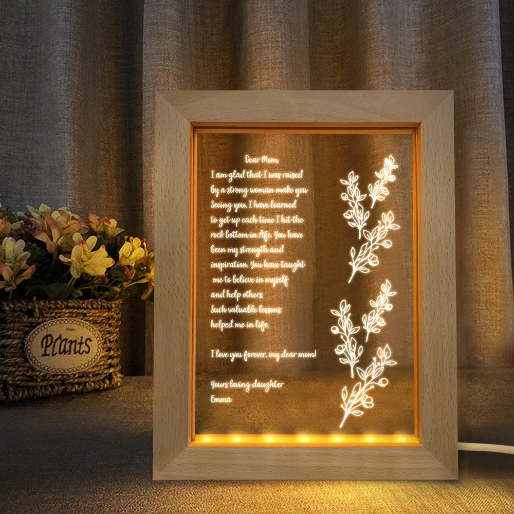 Handwritten Letter Wooden Frame Lamp