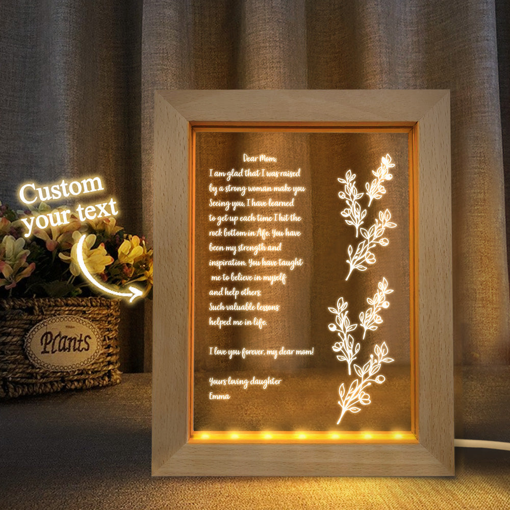 Handwritten Letter Wooden Frame Lamp