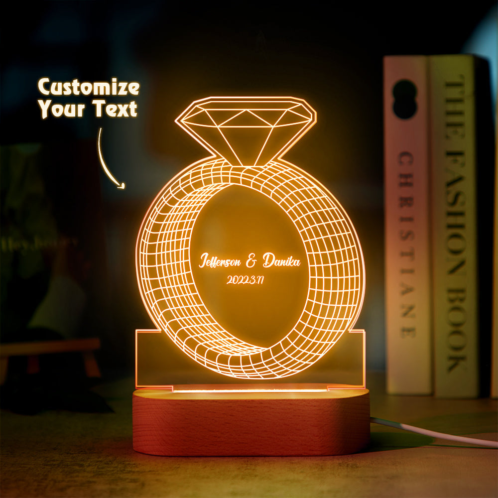 Diamond Ring Acrylic QR Lamp